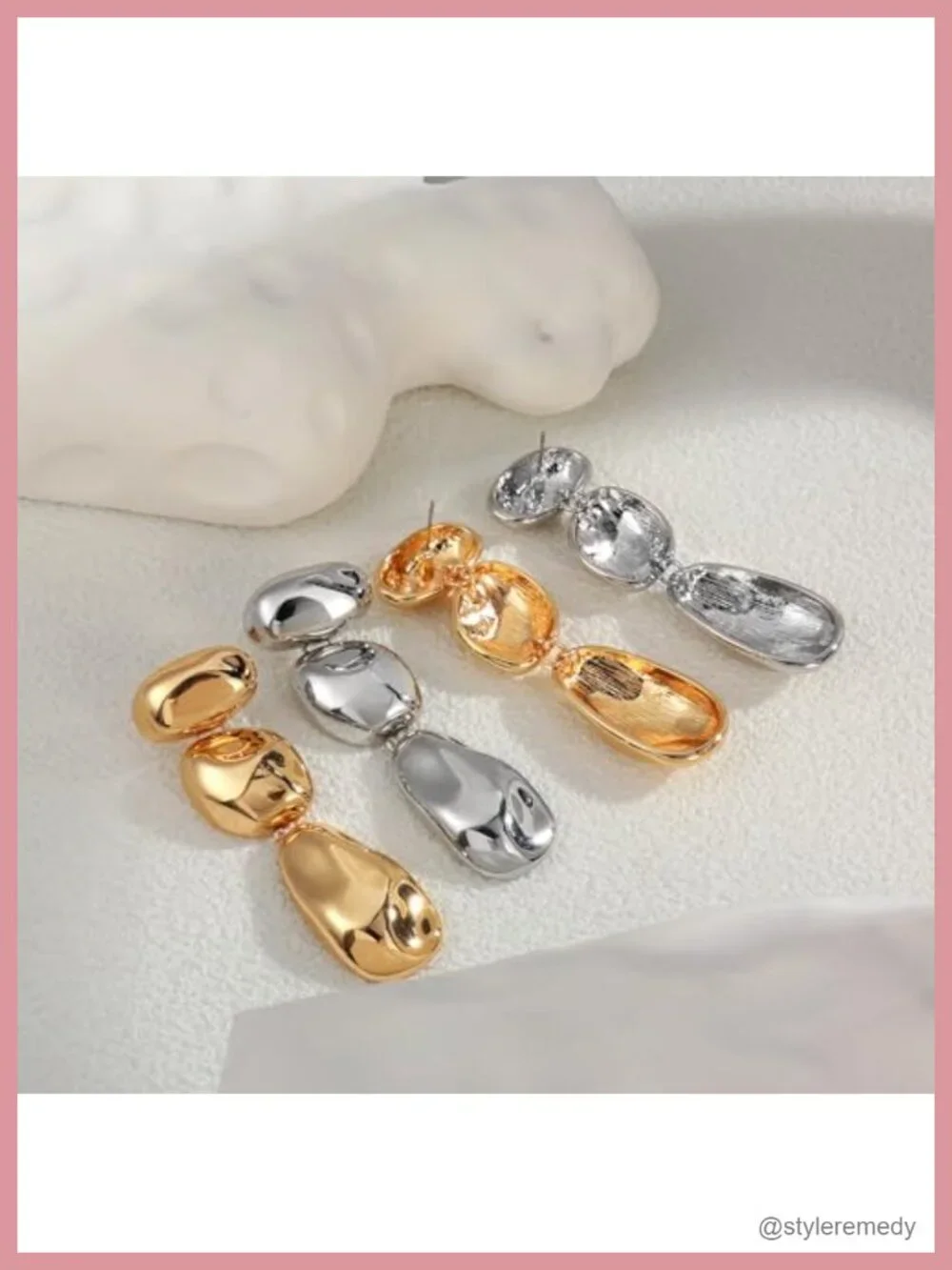 Statement Chunky Drop Dangle Earrings Stainless Steel Waterproof Non Tarnish